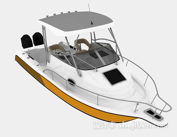 现代风格海上小游艇3d模型下载