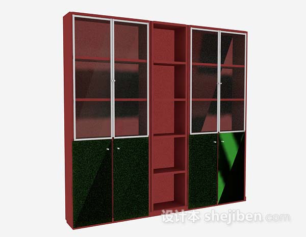 现代风格红色展示柜3d模型下载