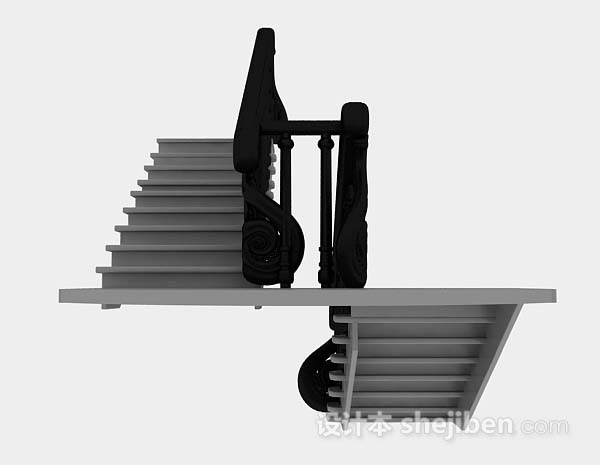 免费雕花楼梯3d模型下载