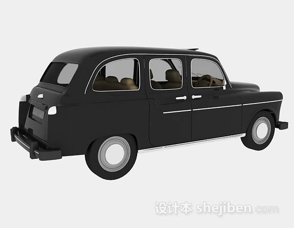设计本黑色复古小汽车3d模型下载