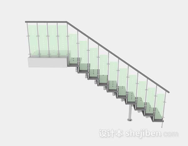 现代风格简单楼梯3d模型下载