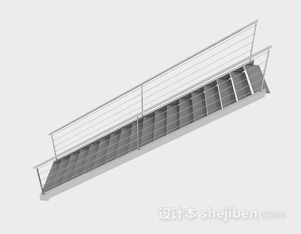 设计本灰色简单楼梯3d模型下载