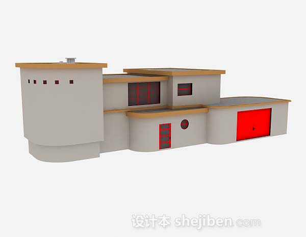 现代风格简单居民房屋3d模型下载