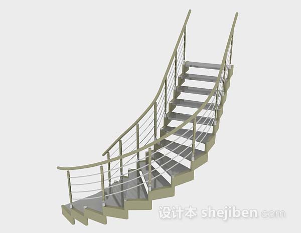 简约楼梯3d模型下载