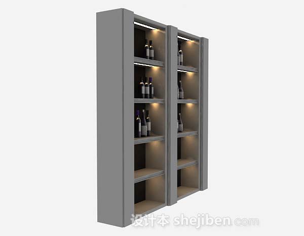 免费灰色酒柜3d模型下载