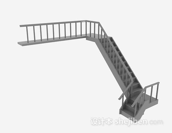 免费灰色楼梯3d模型下载