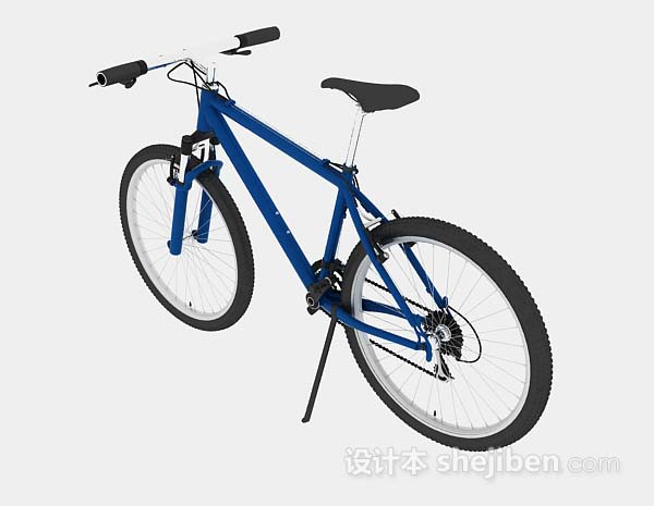 现代风格蓝色自行车3d模型下载