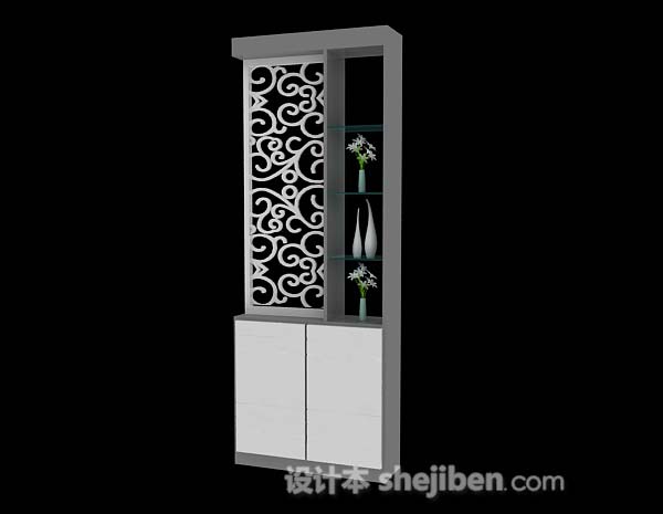 现代风格灰色柜子3d模型下载