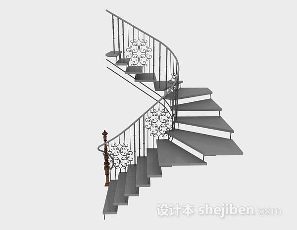 铁艺楼梯3d模型下载
