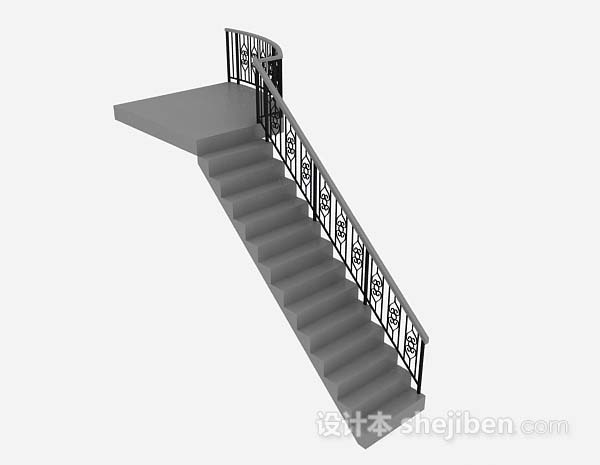 灰色楼梯3d模型下载