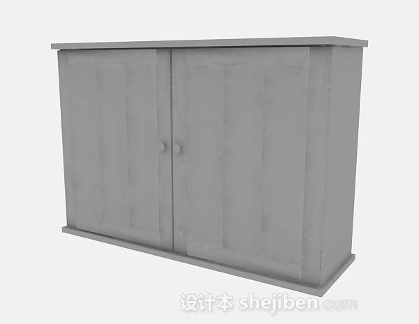 现代风格灰色简单衣柜3d模型下载
