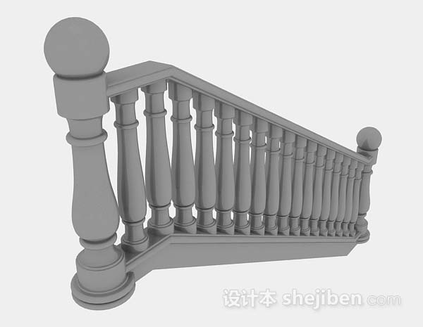 设计本欧式楼梯栏杆3d模型下载