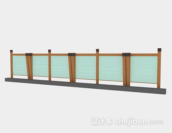 现代风格棕色栏杆3d模型下载