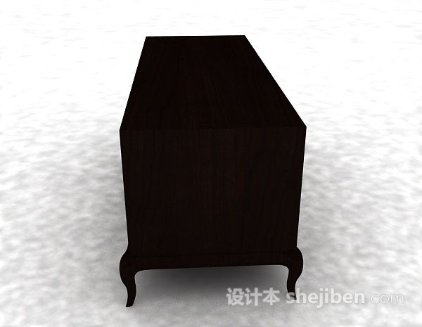 设计本深棕色木质简约电视柜3d模型下载