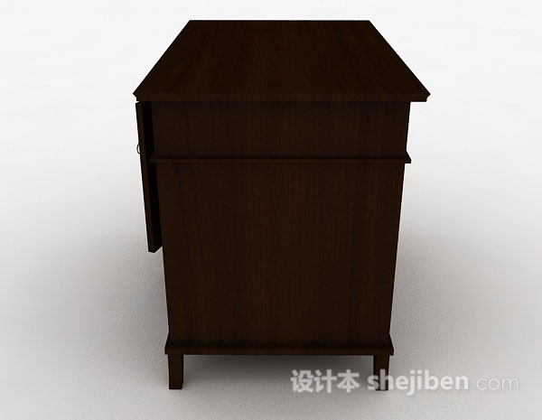 设计本棕色木质储物柜3d模型下载