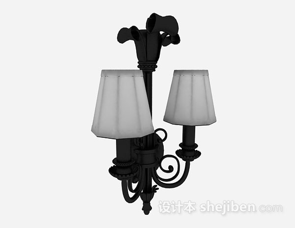 现代风格黑色家居壁灯3d模型下载