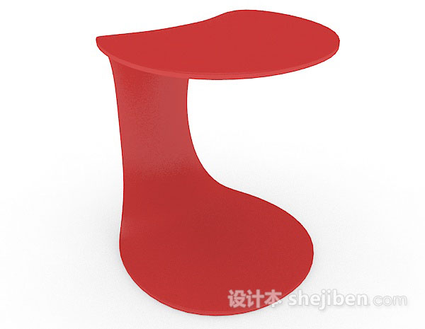 免费现代个性简约红色书桌3d模型下载