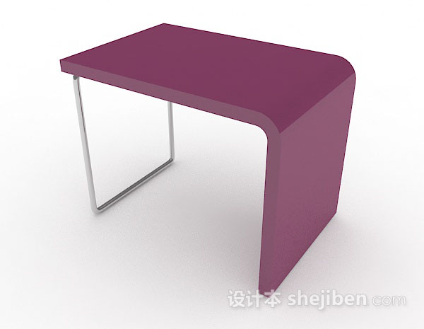 设计本现代简约紫色书桌3d模型下载