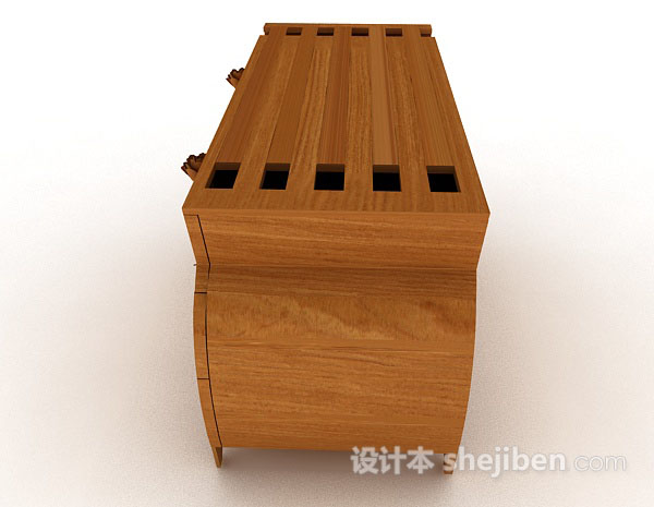 设计本个性木质厅柜3d模型下载