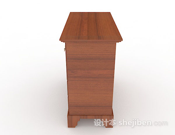 设计本棕色木质厅柜3d模型下载