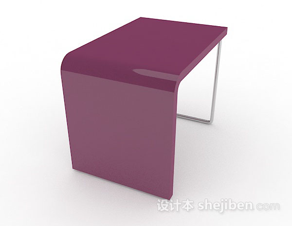 免费现代简约紫色书桌3d模型下载