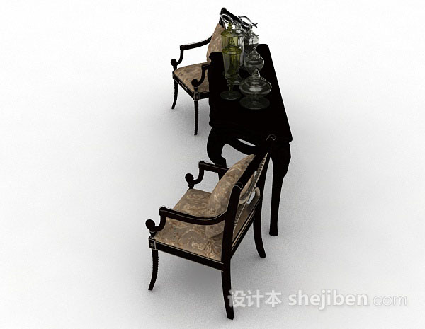 设计本欧式木质家居椅3d模型下载