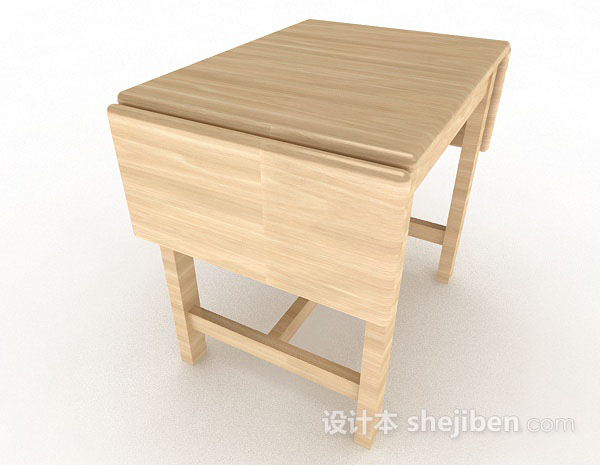免费可折叠黄色木质书桌3d模型下载