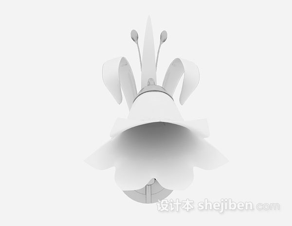 现代风格灰色花朵壁灯3d模型下载