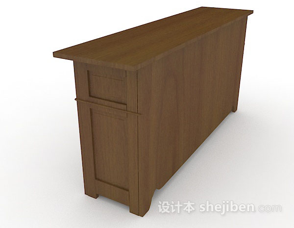 设计本棕色木质玄关柜3d模型下载