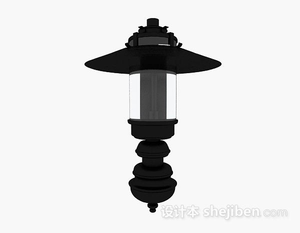 现代风格黑色庭院灯3d模型下载