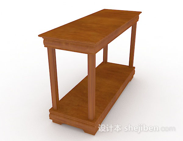 设计本棕色木质书桌3d模型下载