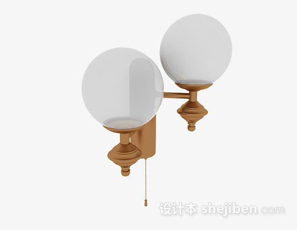 现代风格家居圆球壁灯3d模型下载