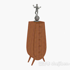 个性木质装饰厅柜3d模型下载