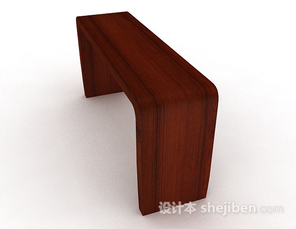设计本棕色木质餐桌3d模型下载