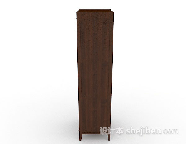 免费棕色木质展示柜3d模型下载