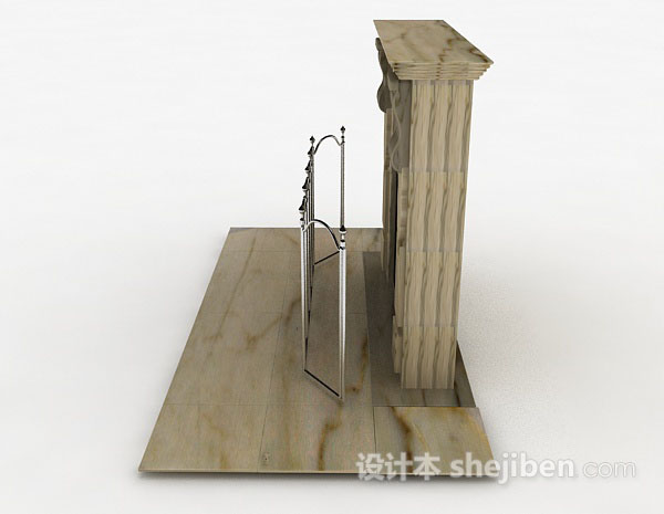 设计本石材壁炉3d模型下载