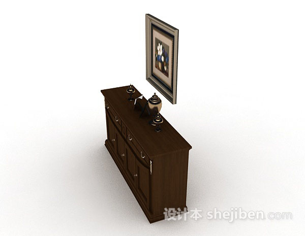 现代风格木质厅柜3d模型下载