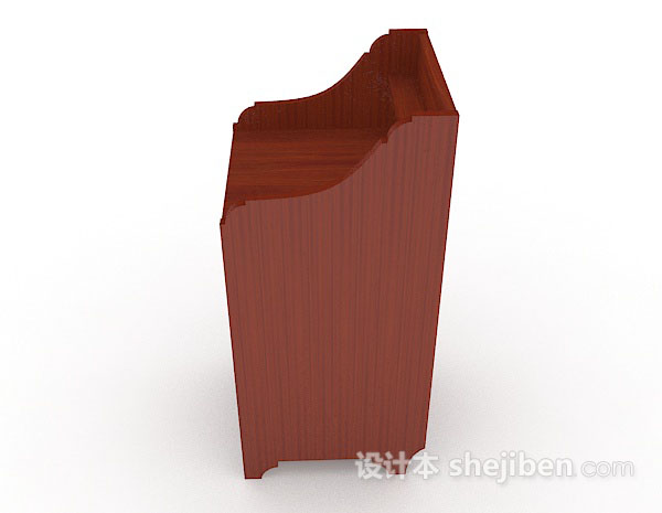 设计本红棕色木质床头柜3d模型下载