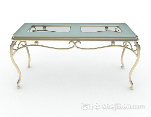 欧式风格欧式长方形餐桌3d模型下载
