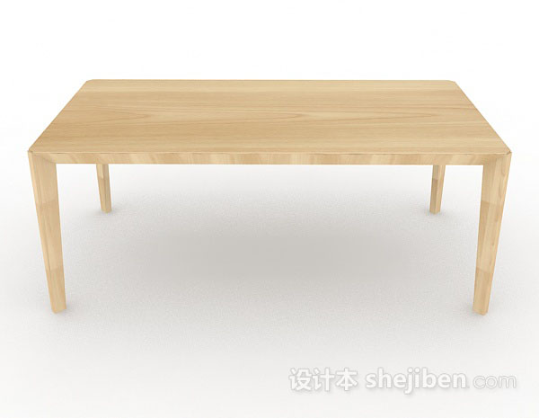 现代风格简约长方形木质餐桌3d模型下载