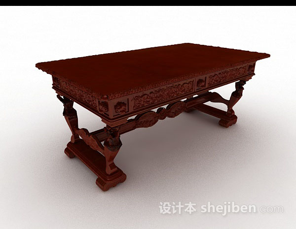 中式红棕色餐桌