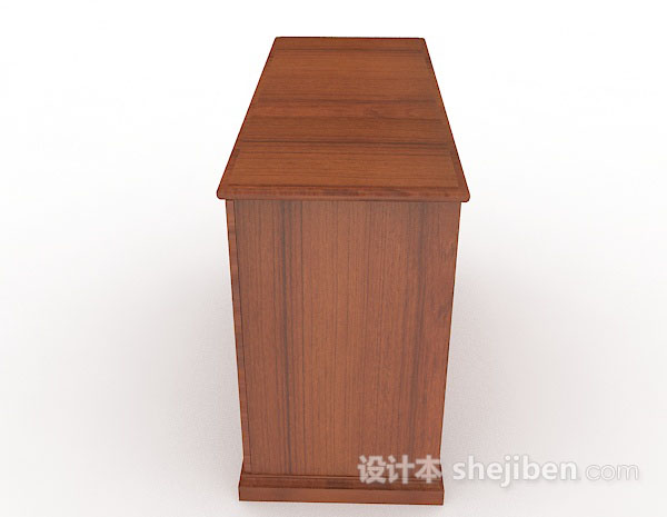 设计本木质棕色玄关柜3d模型下载