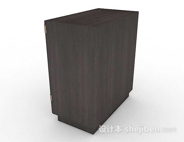 设计本中式木质棕色衣柜3d模型下载