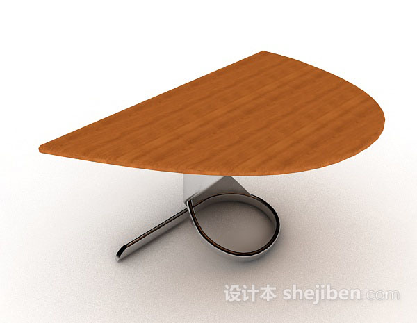 木质简约半圆书桌3d模型下载