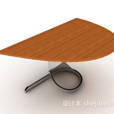 木质简约半圆书桌3d模型下载