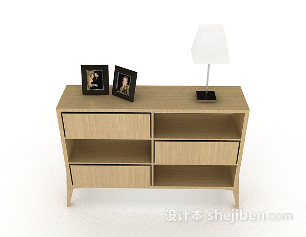 现代风格简约木质厅柜3d模型下载