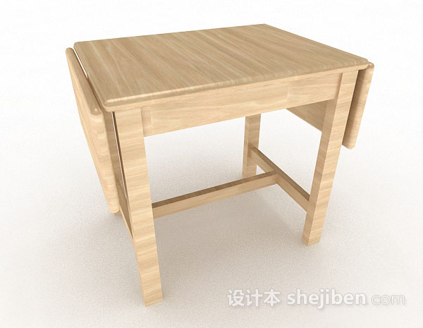 设计本可折叠黄色木质书桌3d模型下载
