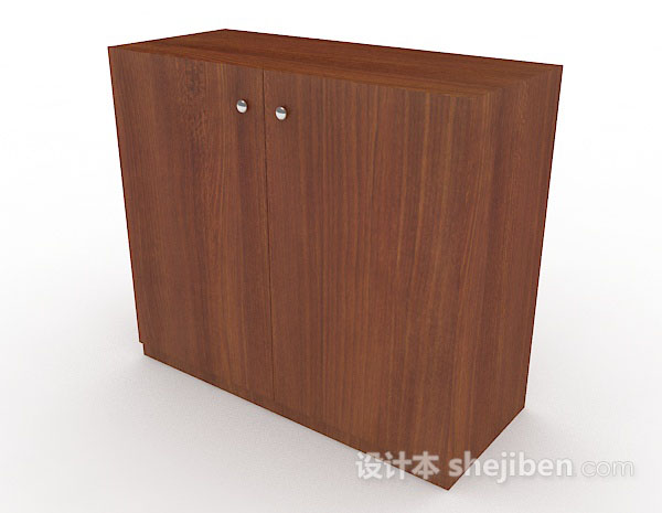 现代风格棕色木质玄关柜3d模型下载