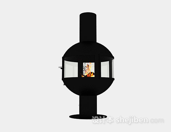现代风格黑色炉子3d模型下载