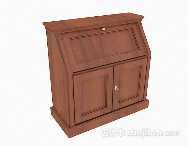 个性木质厅柜3d模型下载